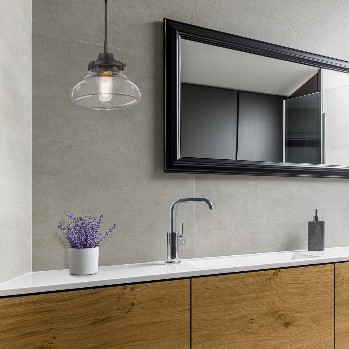 Matte black mini sales pendant light
